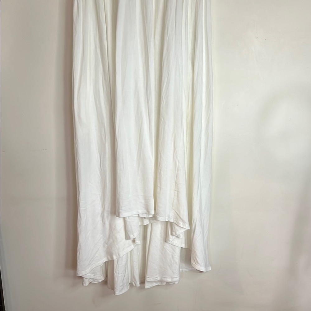 FP Madelyn Midi Beach Elegant White Sleeveless Dress high low and side pockets. - Picture 15 of 16